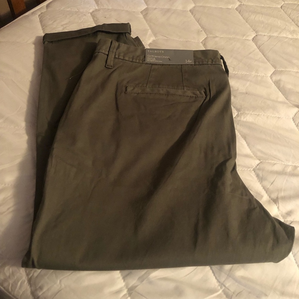 Talbots girlfriend chino, 14p, olive green